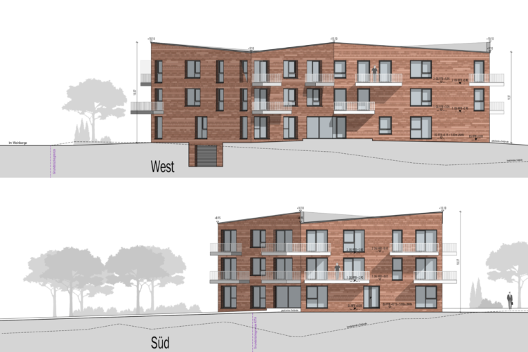 buerohauser_Projektentwicklung_Städtebau_Verdichtung Wohngebiet_Gebäude 3_Ansicht West und Süd